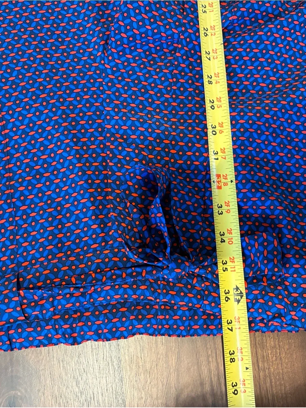 Tory Burch Blue and Red Geometric Print Pants